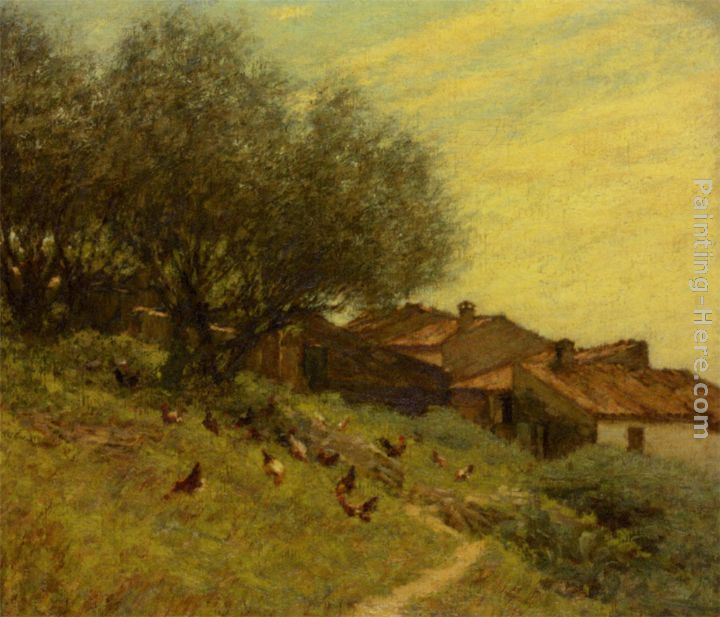 A Hillside Village in Provence painting - Henry Herbert La Thangue A Hillside Village in Provence art painting